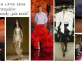 Kolekcja Wiosna Lato 2026 prezentuje 10 trendów. Zobacz, co jest modne w tym sezonie: od czerwonych, pióropuszowych sukni po złote kreacje i kratkę.