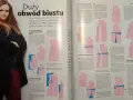 Instrukcja, jak poszerzyć bluzkę w biuście, z ilustracjami wykrojów i wskazówkami dotyczącymi dopasowania odzieży.