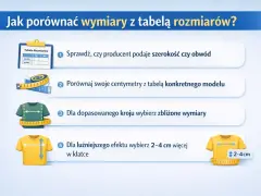 Jak się mierzy koszulę? Porównaj swoje centymetry z tabelą rozmiarów. Dla luźniejszego efektu dodaj 2-4 cm w klatce.