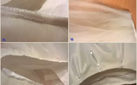 Detale szycia spódniczki z tiulu: obrębienie, warstwy tiulu, wszywanie podszewki. Kolejne kroki, jak uszyć spódniczkę z tiulu.
