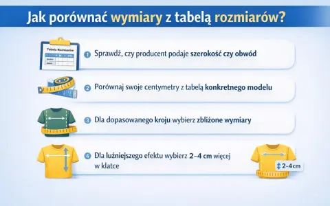 Jak się mierzy koszulę? Porównaj swoje centymetry z tabelą rozmiarów. Dla luźniejszego efektu dodaj 2-4 cm w klatce.